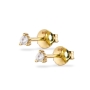 3 Prongs Classic Gold Stud Earrings with Solitaire Diamonds