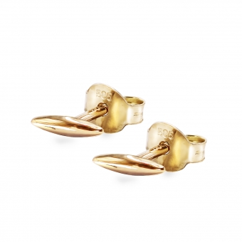 Plain Drop Gold Stud Earrings
