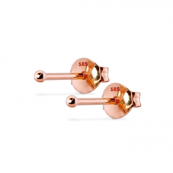 Yellow Gold Plain Ball 1.5mm Stud Earrings