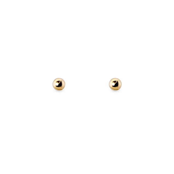 Yellow Gold Plain Ball 1.5mm Stud Earrings