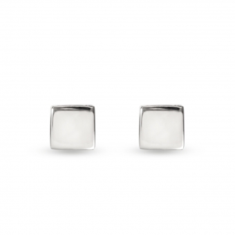 Gold Square Plate 4x4mm Stud Earrings