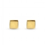Gold Square Plate 4x4mm Stud Earrings