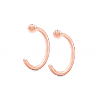 Solid Gold Ball 2.2mm Hoop Stud Earrings