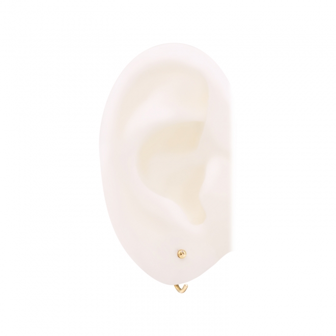 Solid Gold Ball 2.2mm Hoop Stud Earrings