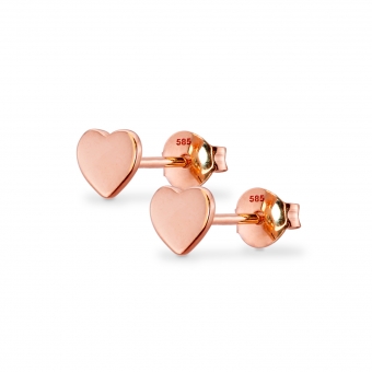 Golden Heart Stud Earrings