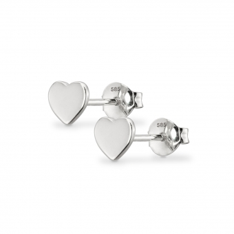 Golden Heart Stud Earrings