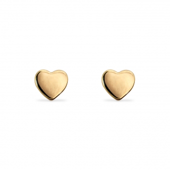 Golden Heart Stud Earrings