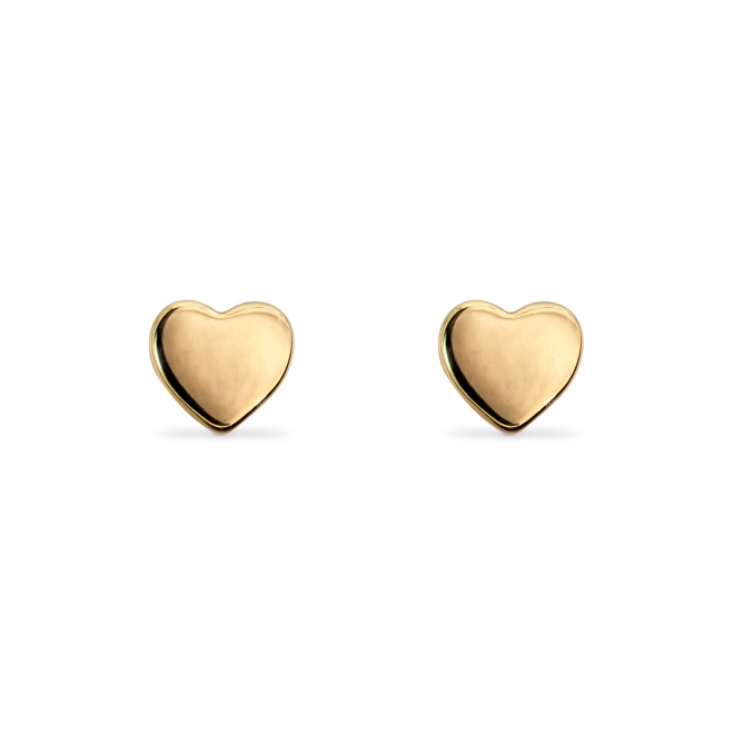 Golden Heart Stud Earrings