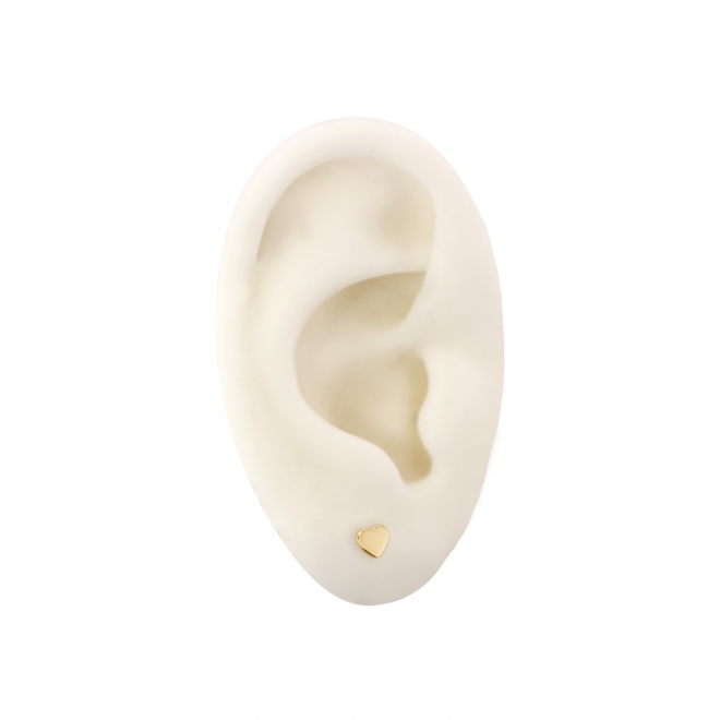 Golden Heart Stud Earrings
