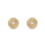 Mandala Stud Earrings with Solitaire Diamond
