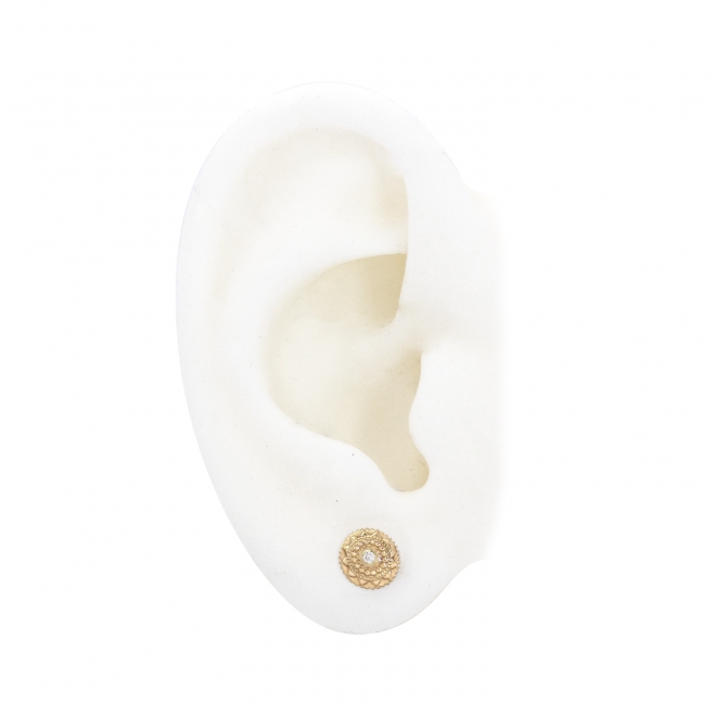 Mandala Stud Earrings with Gemstone