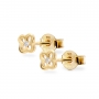 Gold Flower Stud Earrings with Diamonds
