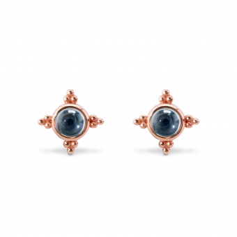 3mm Cabochon Shape Gemstones Bezel Setting Stud Earrings