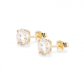 5mm Round Diamond Prong Setting Stud Earrings