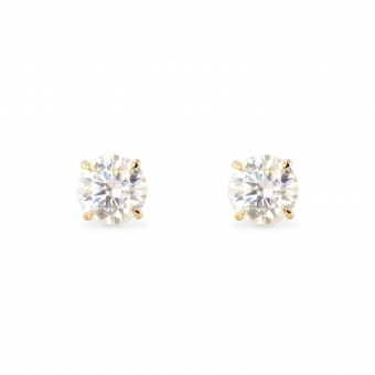 5mm Round Diamond Prong Setting Stud Earrings