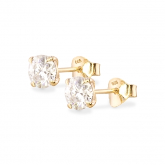 6.5mm Round Diamond Prong Setting Stud Earrings