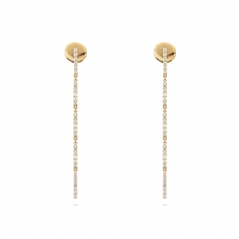 Tiny Bars Hanging Stud Earrings with Diamonds