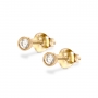 Cup Setting Stud Earrings with 2mm Solitaire Diamond