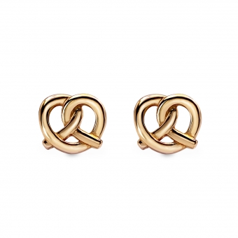 Pretzels Shape Gold  Stud Earring
