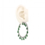 Cabochon Pear Shape Green Jade Dangling Hoop Diamonds