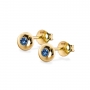 Round Diamond Gold Button Stud Earrings