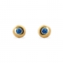 Round Diamond Gold Button Stud Earrings