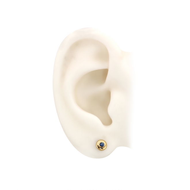 Round Diamond Gold Button Stud Earrings