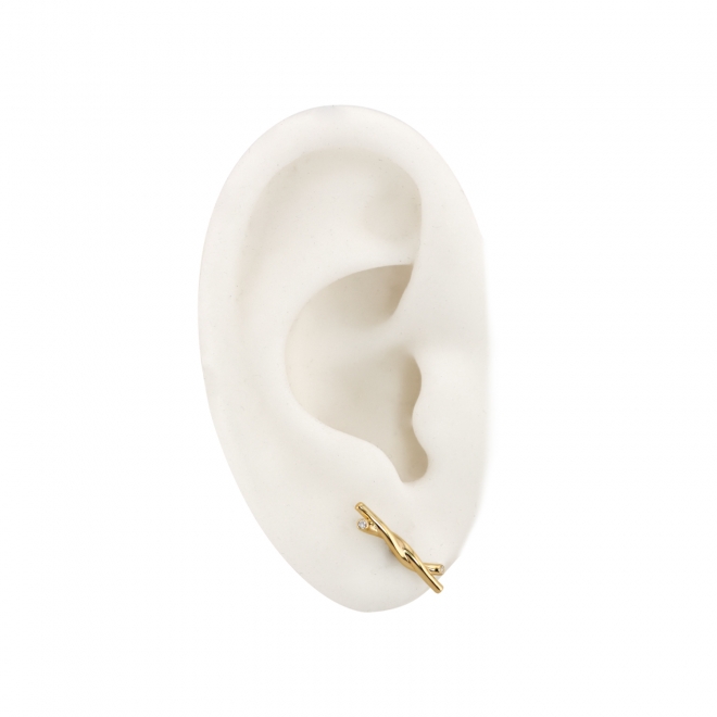 Solid Gold Knot Stud Earrings with Diamonds