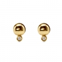 Two Dot with Solitaire Diamonds Stud Earrings