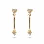 Small Heart with Hang Triangle Shape Stud Earring