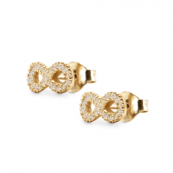 Infinity Shape Stud Earring with 42 Diamonds