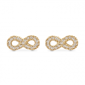 Infinity Shape Stud Earring with 42 Diamonds
