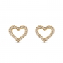 Heart Shape Stud Earrings With 44 Diamonds