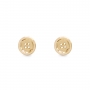Gold Button Shape Stud Earrings