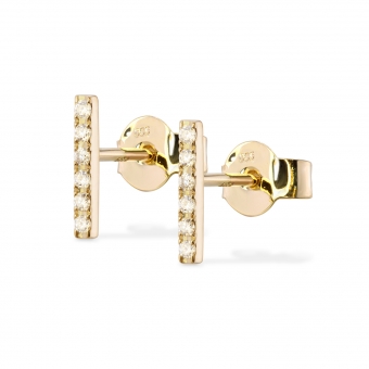 Bar Stud Earrings with Gemstones