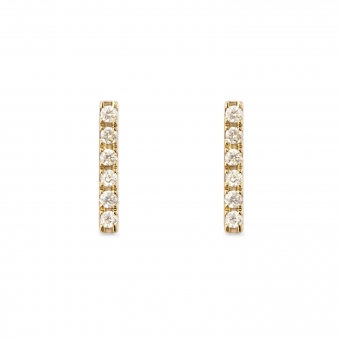 Bar Stud Earrings with Gemstones