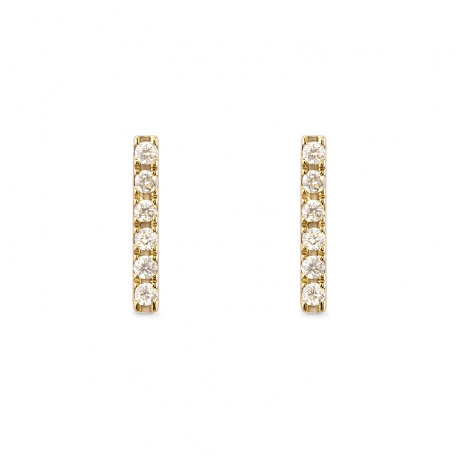Bar Stud Earrings with Gemstones