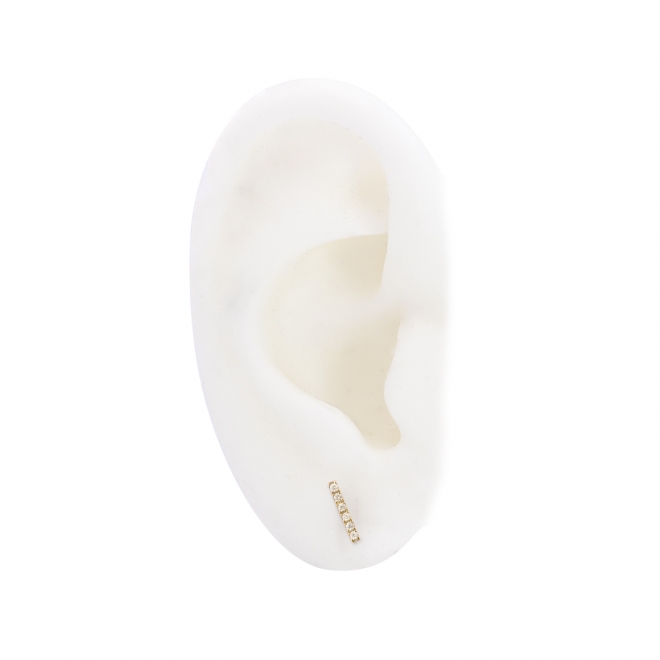 Bar Stud Earrings with Gemstones