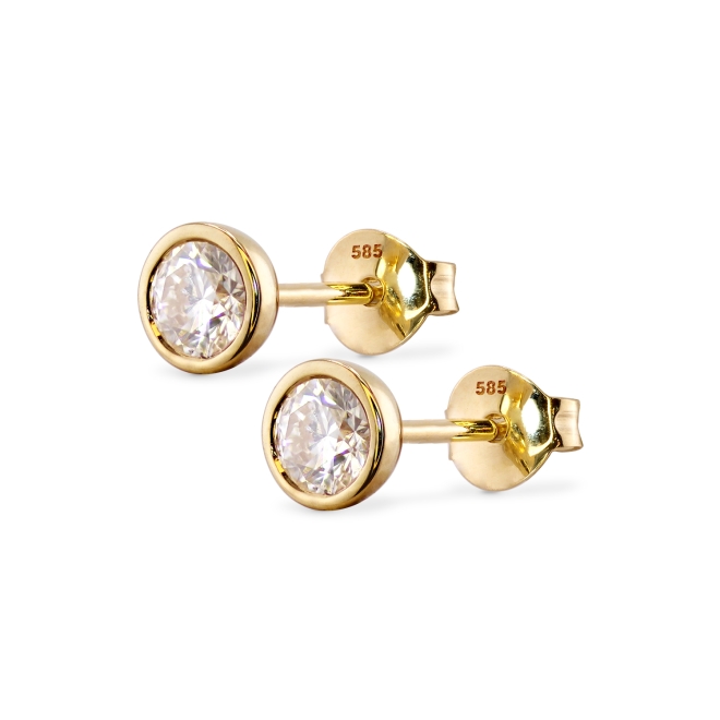 4.0mm Round Diamond Cup Setting Stud Earrings