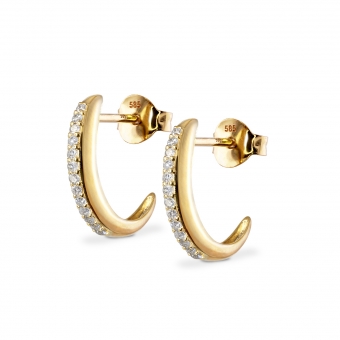 One Claw Stud Earrings with Gemstones