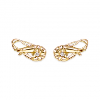 Shrimp Stud Earrings with Diamond I
