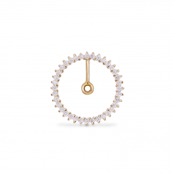 Large Circle Shape Attachment for Stud Earring with Diamonds