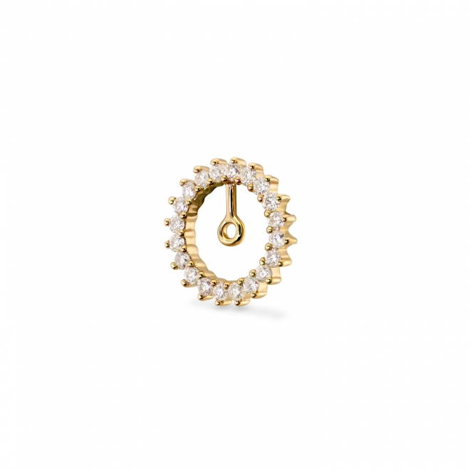 Circle Shape Attachment for Stud Earring with Diamonds