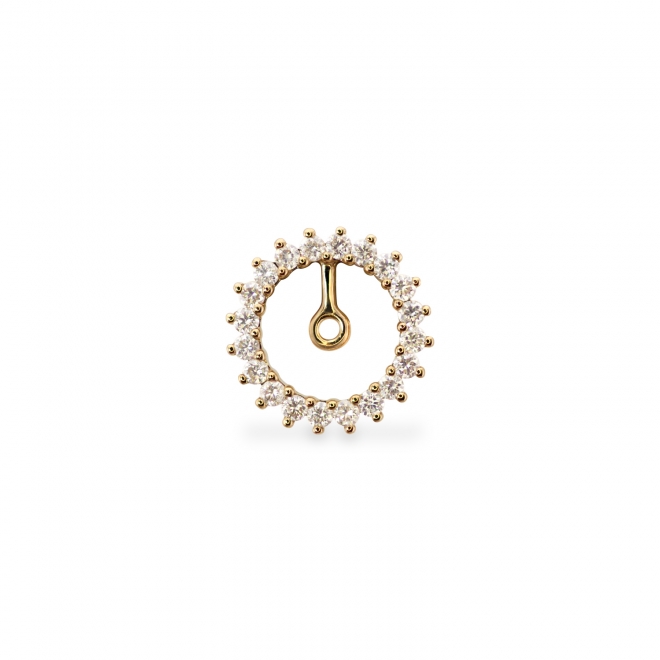 Circle Shape Attachment for Stud Earring with Diamonds