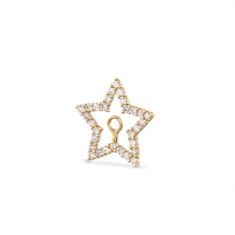 Star Shape Attachment for Stud Earring with Diamonds