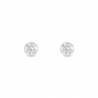 Invisible Round Set Diamond Ear Stud with 2mm Gemstone
