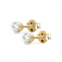 Invisible Round Set Diamond Ear Stud with 3mm Gemstone