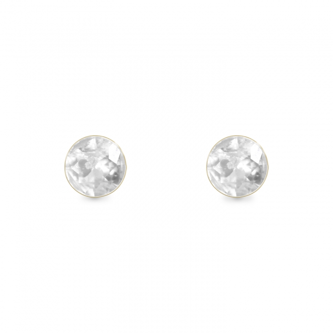 Invisible Round Set Diamond Ear Stud with 3mm Gemstone
