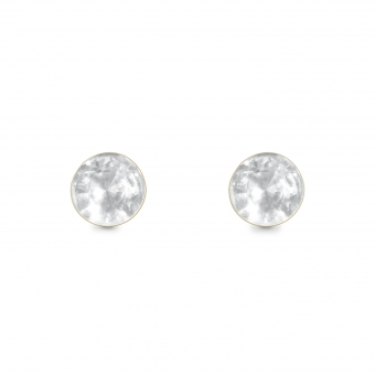 Invisible Round Set Diamond Ear Stud with 4mm Gemstone