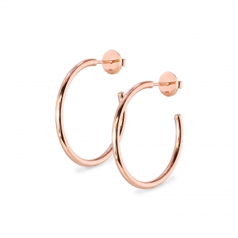 Hollow Hoop Stud Earrings 25mm Inner Diameter 
